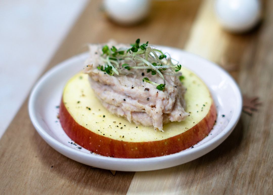 Appeltoast met forelmousse