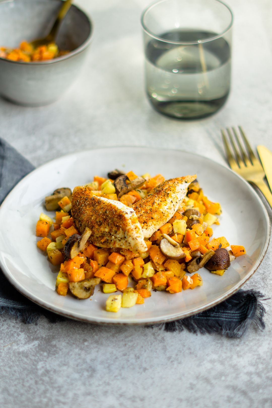 Herfstbrunoise met kip in de oven