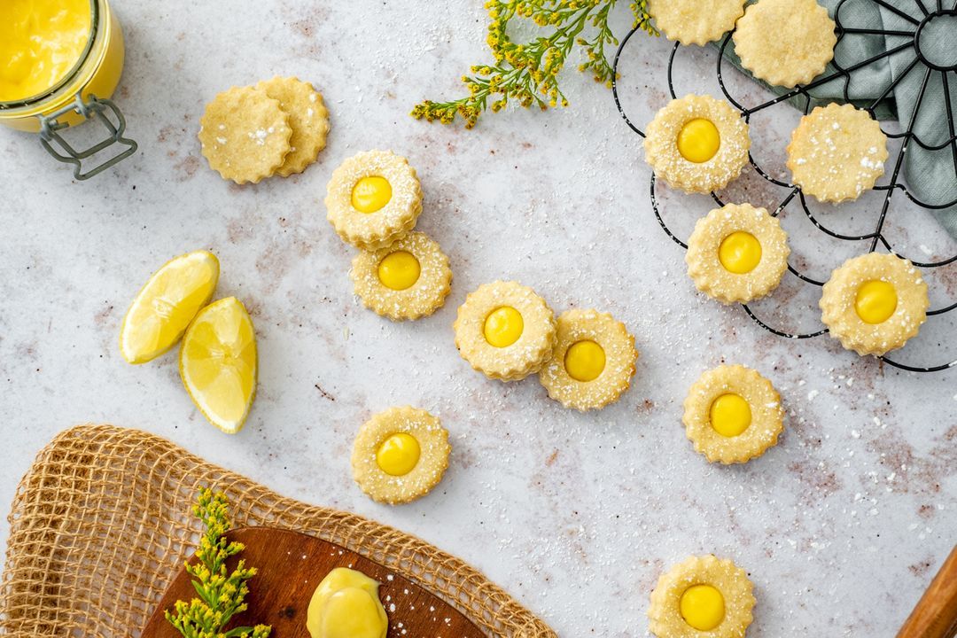 Citroenkoekjes met lemon curd