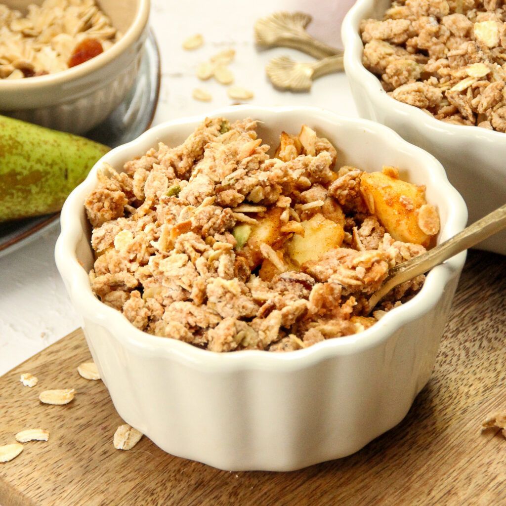 Gezonde appel & peer crumble
