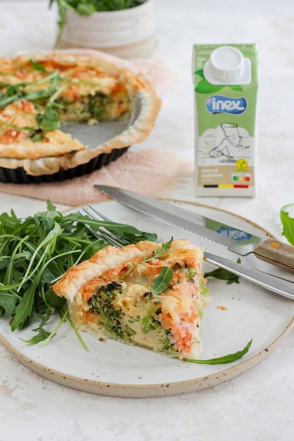 Quiche met zalm en broccoli