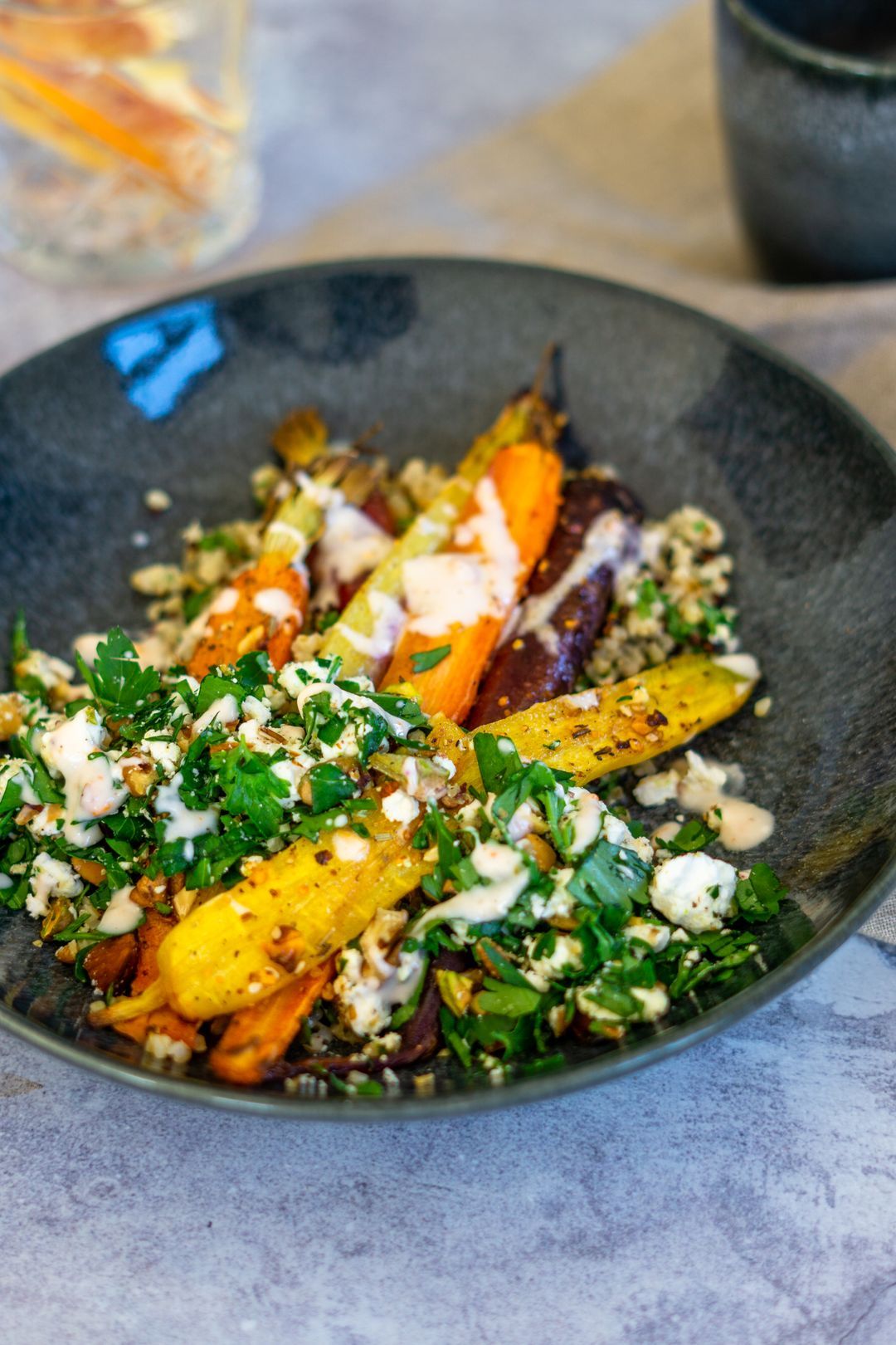 Geroosterde worteltjes met feta en quinoa
