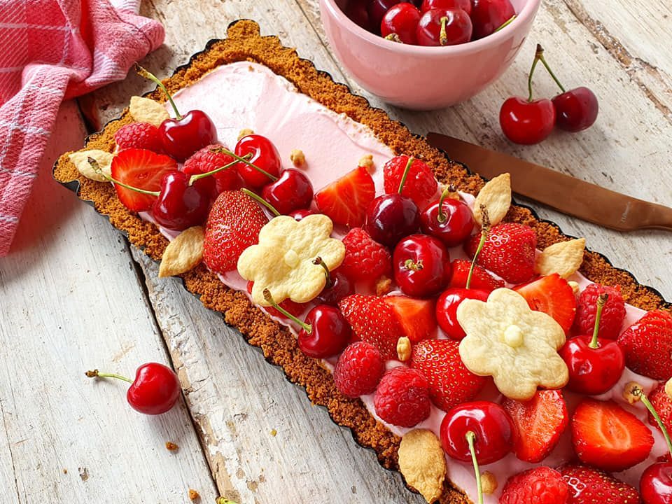 Cheesecake met frambozen