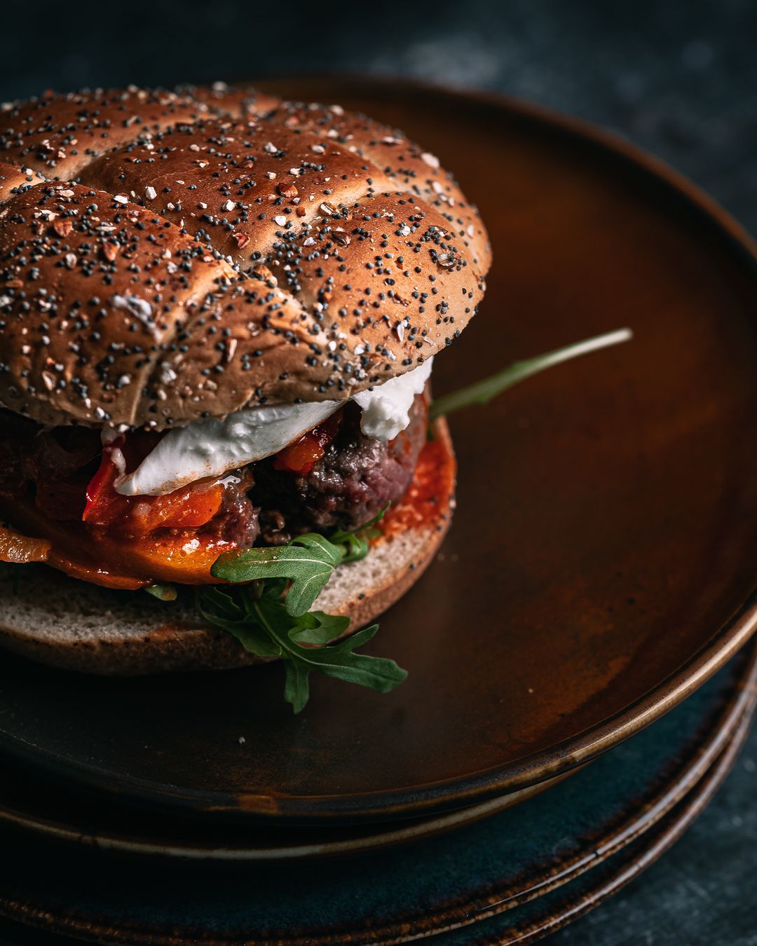 Italiaanse hamburger met peperonata 🤤